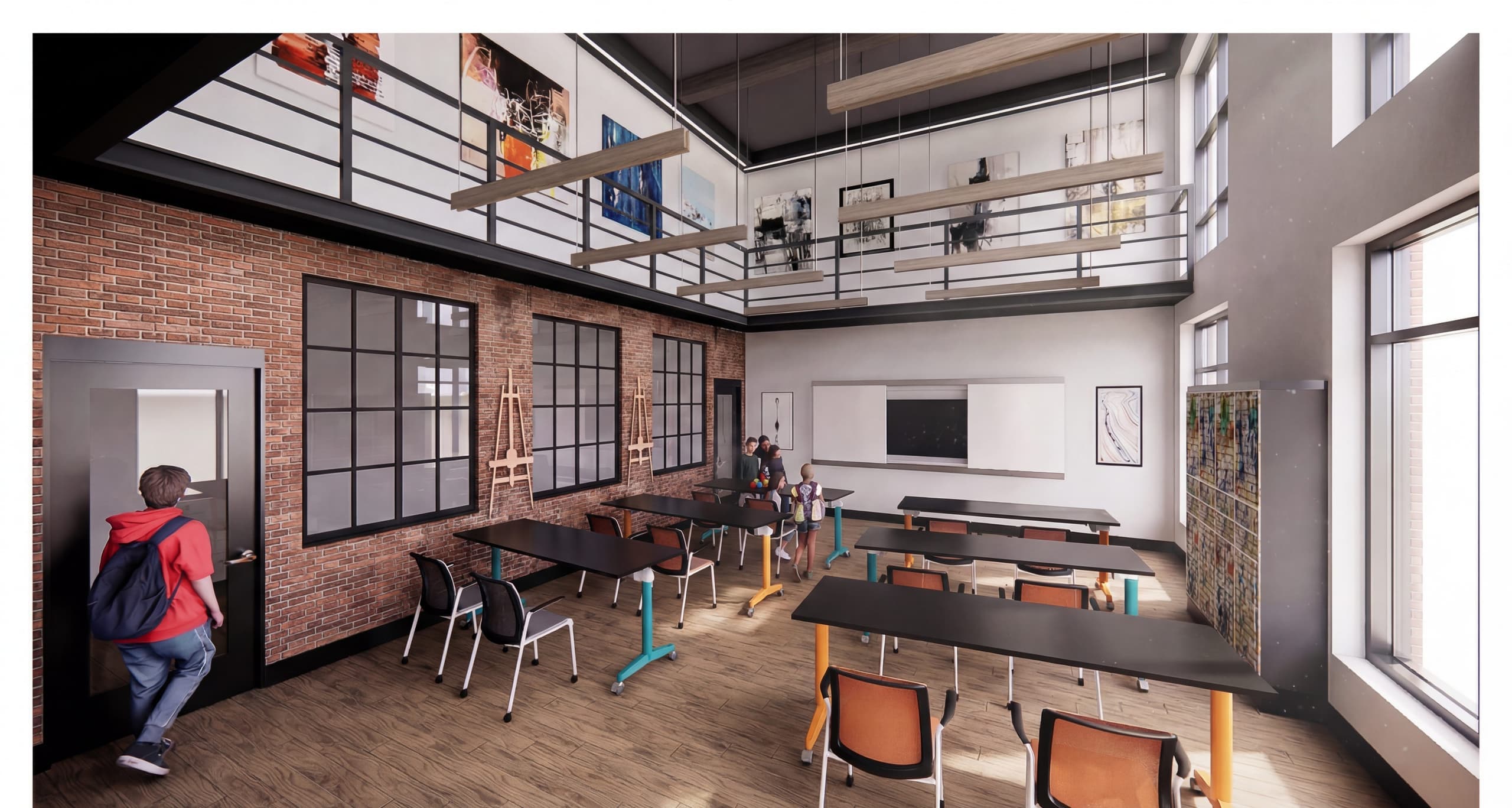 Rendering of Mosaic community art room and resident amenity space